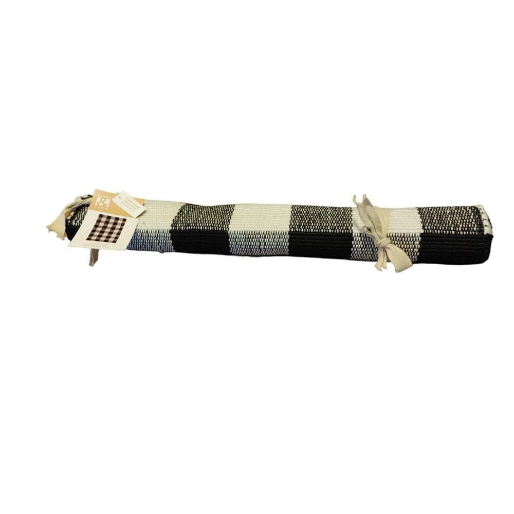 Spring Black & White Handloom Rug by Place & Time 24" x 36" Polyethylene